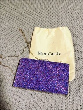 Purple glitter purse